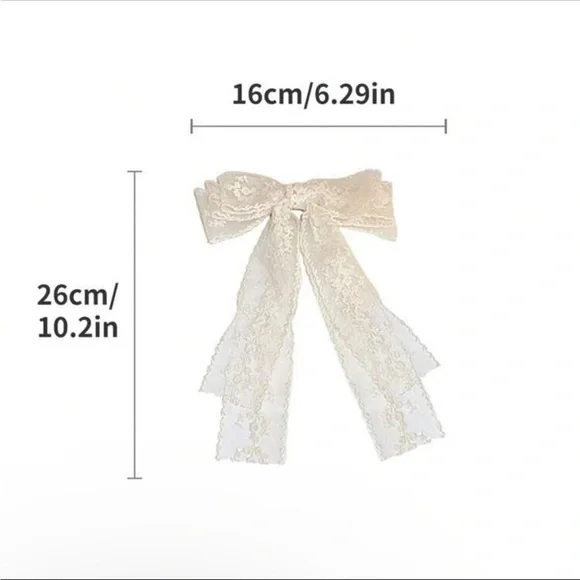 Lace Detail Bow Hair Clip - Picture 3 of 6